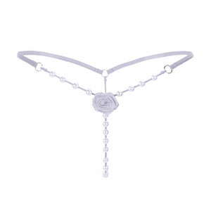 Rose Decorated Pearl G-String