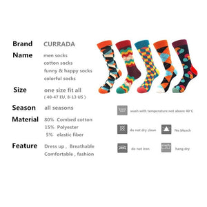 5pairs Combed Cotton Colorful Socks