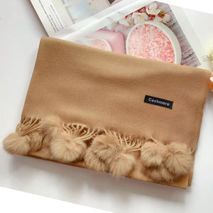 Solid Color Soft Hairball Scarf