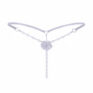 Rose Decorated Pearl G-String