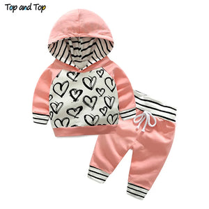 Cute Infant Hooded Sweatshirt & Pants Set