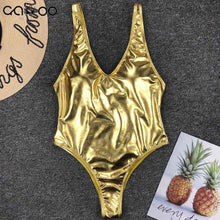 High Cut Shiny One Piece Swimsuit