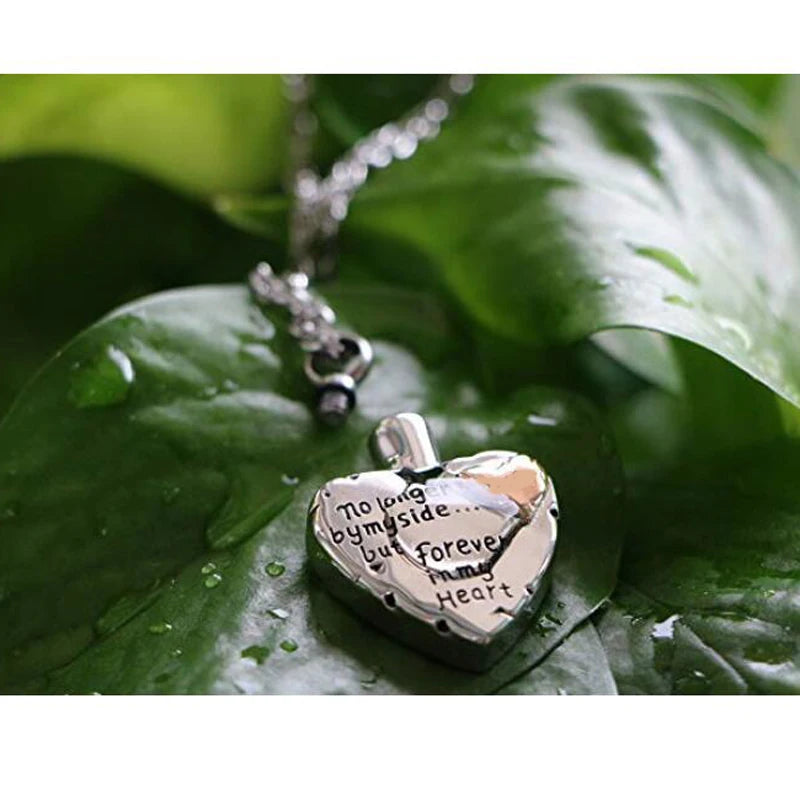 Stainless Steel Heart Keepsake Cremation Necklace