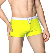 Two-tone Thigh High Draw String Swim Shorts