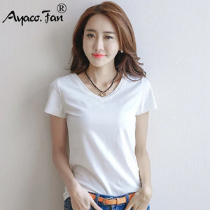Cotton V-Neck Short Sleeve T-shirt