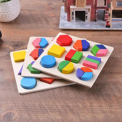 Wooden Geometric Shapes Montessori Puzzle Toys