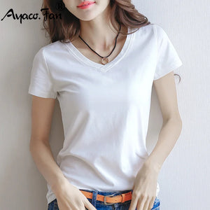 Cotton V-Neck Short Sleeve T-shirt