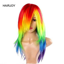 HAIRJOY Synthetic Rainbow Multi Color Heat Resistant Wig