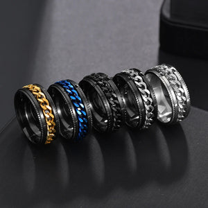 Letdiffery Cool Stainless Steel Rotatable Ring