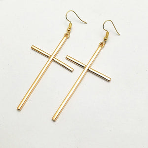 Big Cross Long Earrings for Women