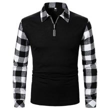 Long Sleeve Plaid Matching Zippered Shirt