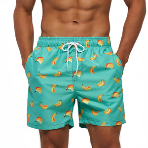 Quick-drying Quarter-print Swimming Trunks