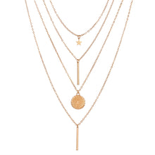 Long Layered Chain Necklace & Pendant Set