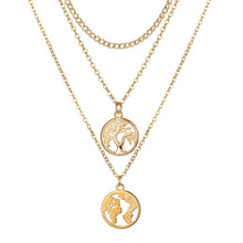 Long Layered Chain Necklace & Pendant Set