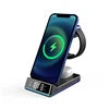 Portable 4 in 1 Wireless Fast Charger Phone Charger Stand With Alarm Clock Lamp