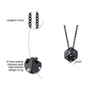 Cool Cube Dice Style Stainless Steel Necklace