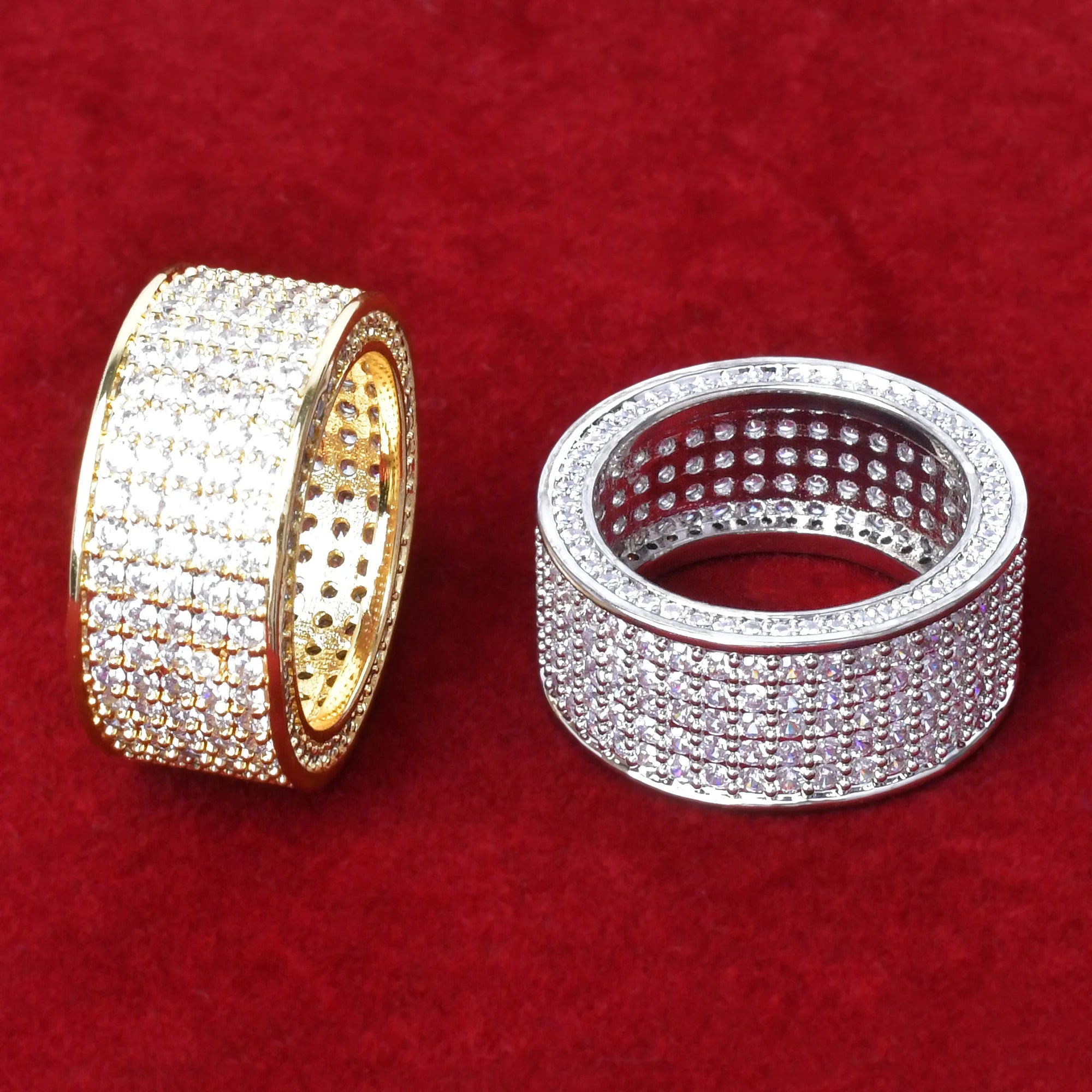 5 Row  Cubic Zircon Iced Men's Ring