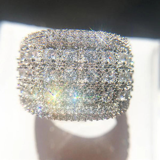Huitan  Full Brilliant Cubic Zirconia Gorgeous Wedding Band for Women