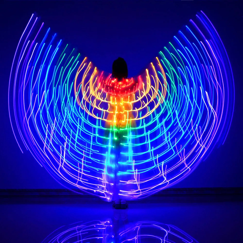LED Colorful Fairy Wings Butterfly Belly Dancing Costume