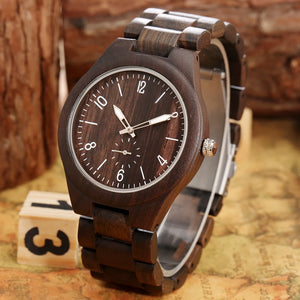 Retro Unique Light Ebony Wood Watch