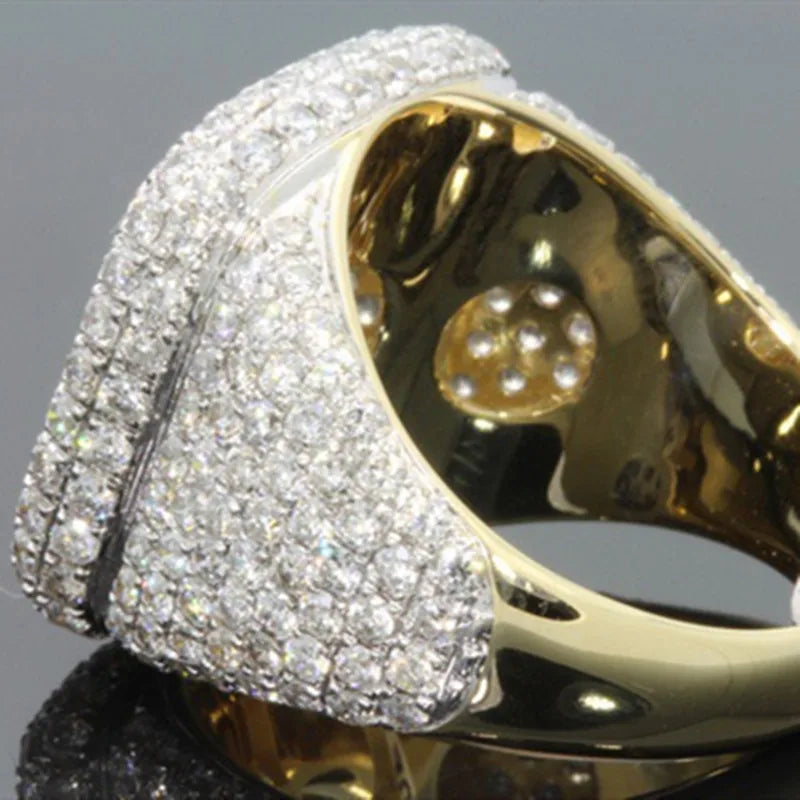 Micro Pave Round Shape Cool Street 925 Sterling Silver Ring