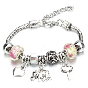 Antique Original Elephant Key Lock Shape Charm Bracelets