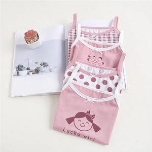 Cartoon Cotton Children Undershirts 4pcs