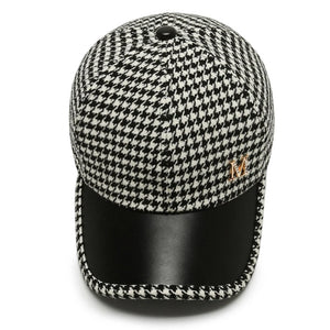 Houndstooth Retro British Style Plaid Hat