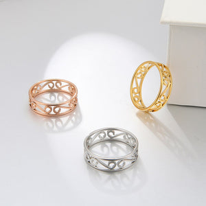 Retro Filigree Stainless Steel Cutout Ring