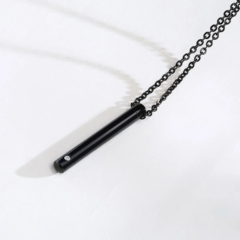 Vnox Hollow Pill Cross Engraved Cremation Urn Necklace
