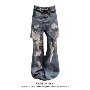 Boutique Fashion High Waist Retro Washed Loose Slimming Jeans