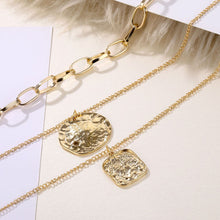 Long Layered Chain Necklace & Pendant Set