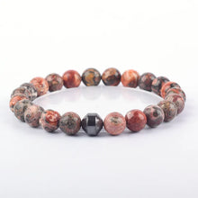 Labradorite Cylinder Hematite Beaded Bracelet