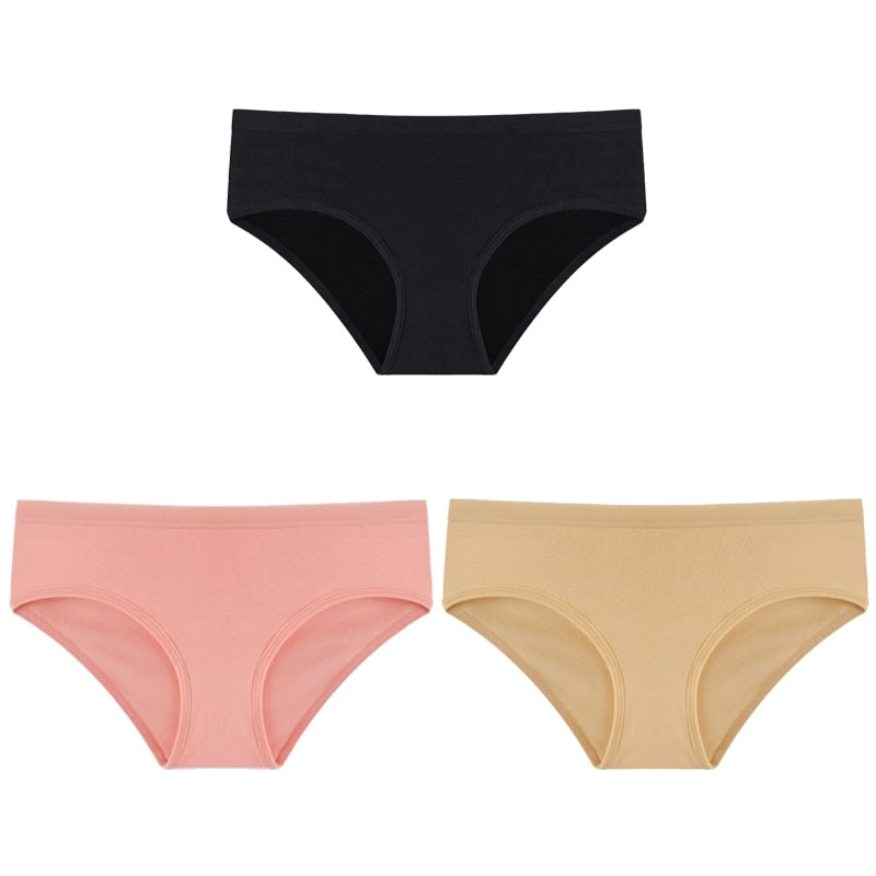 Cotton Solid Color Low-Rise Briefs