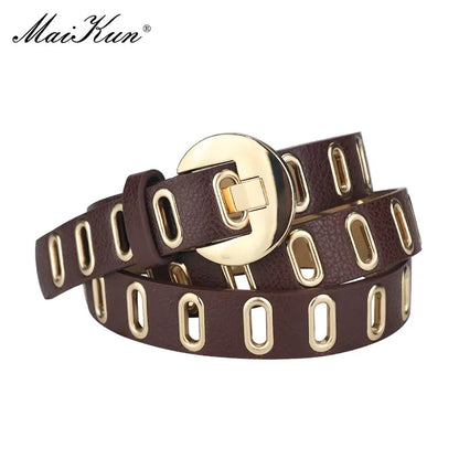 Maikun Adjustable Hole Alloy Pin Buckle Belt 