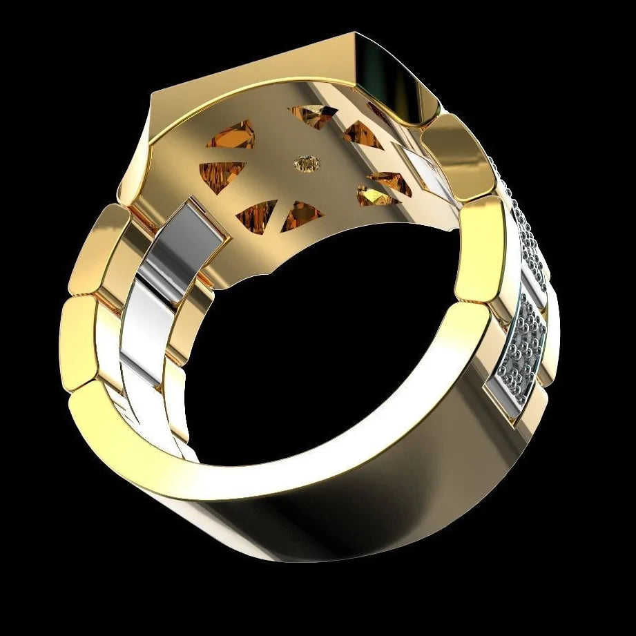 Natural Cubic Zirconia Square Ring