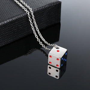 Cool Cube Dice Style Stainless Steel Necklace