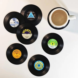 6 Vinyl Record Coasters