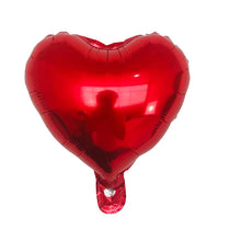 10pcs 10" Heart Shape Foil Balloons