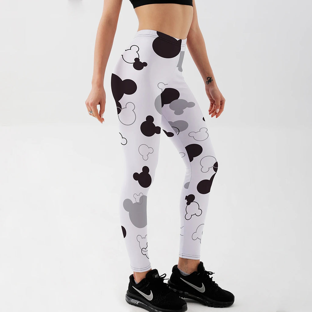 Qickitout Cartoon Skull Digital Printed Leggings