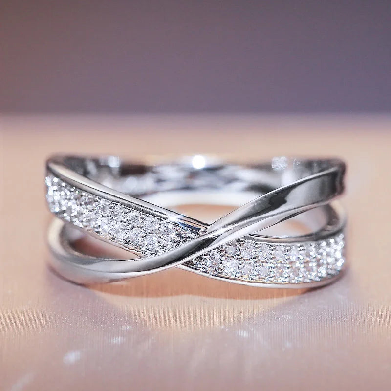 Huitan Delicate Simple Cross Ring
