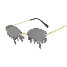 Rimless Trendy Tears Shaped Sunglasses