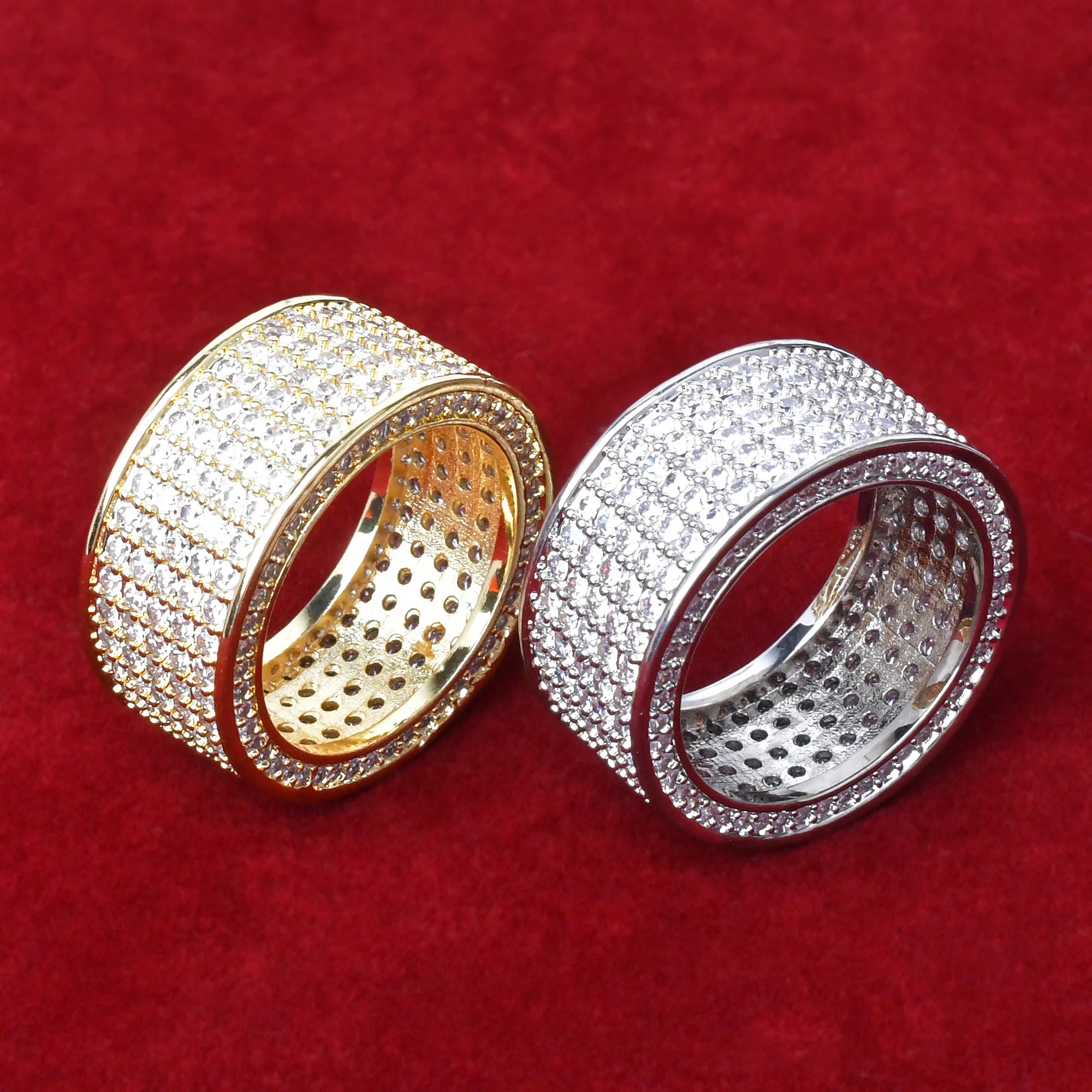 5 Row  Cubic Zircon Iced Men's Ring