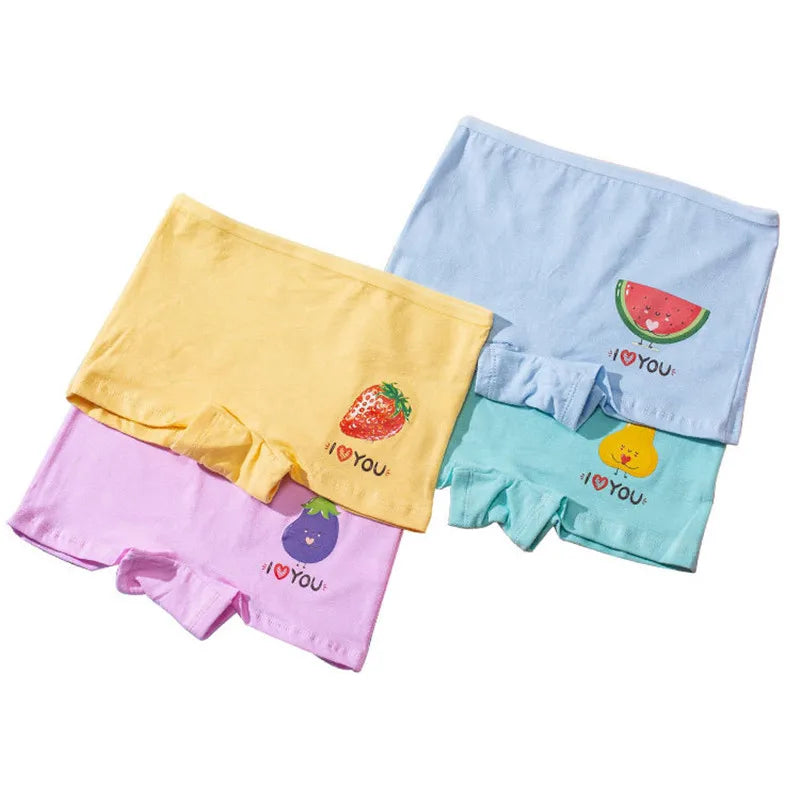 4pcs Cartoon Cute Print Panties