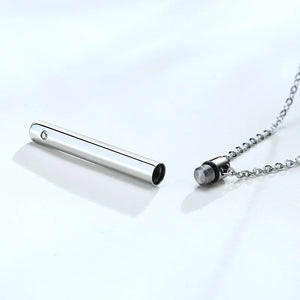Vnox Hollow Pill Cross Engraved Cremation Urn Necklace