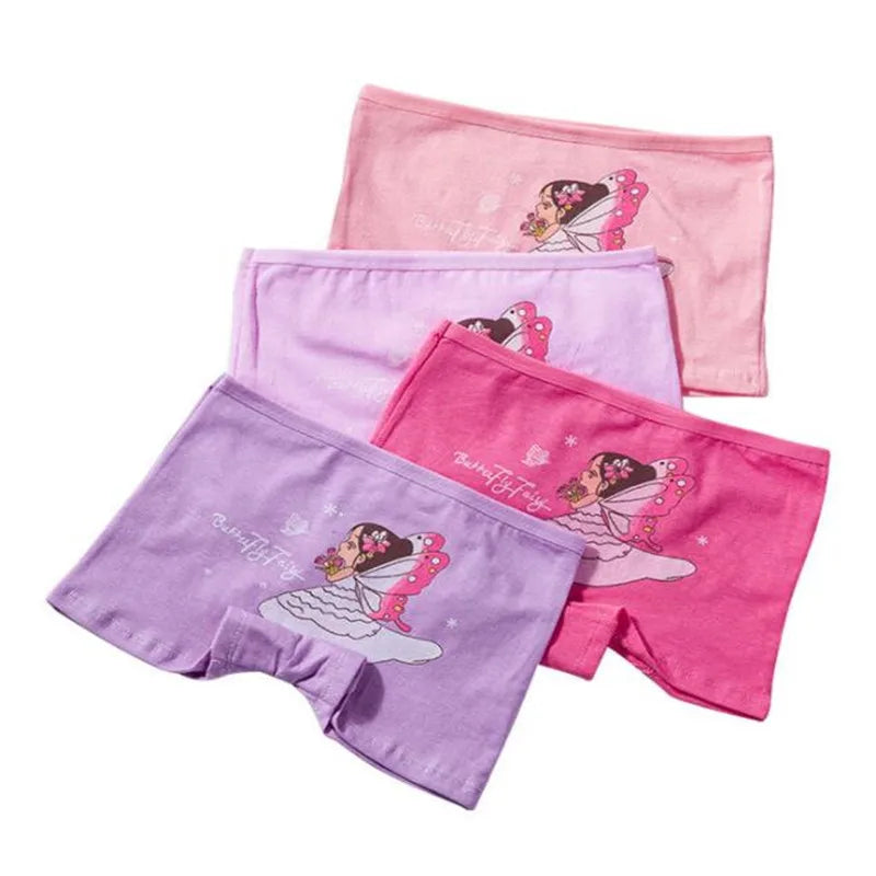 4pcs Cartoon Cute Print Panties