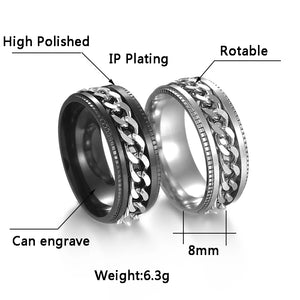 Letdiffery Cool Stainless Steel Rotatable Ring