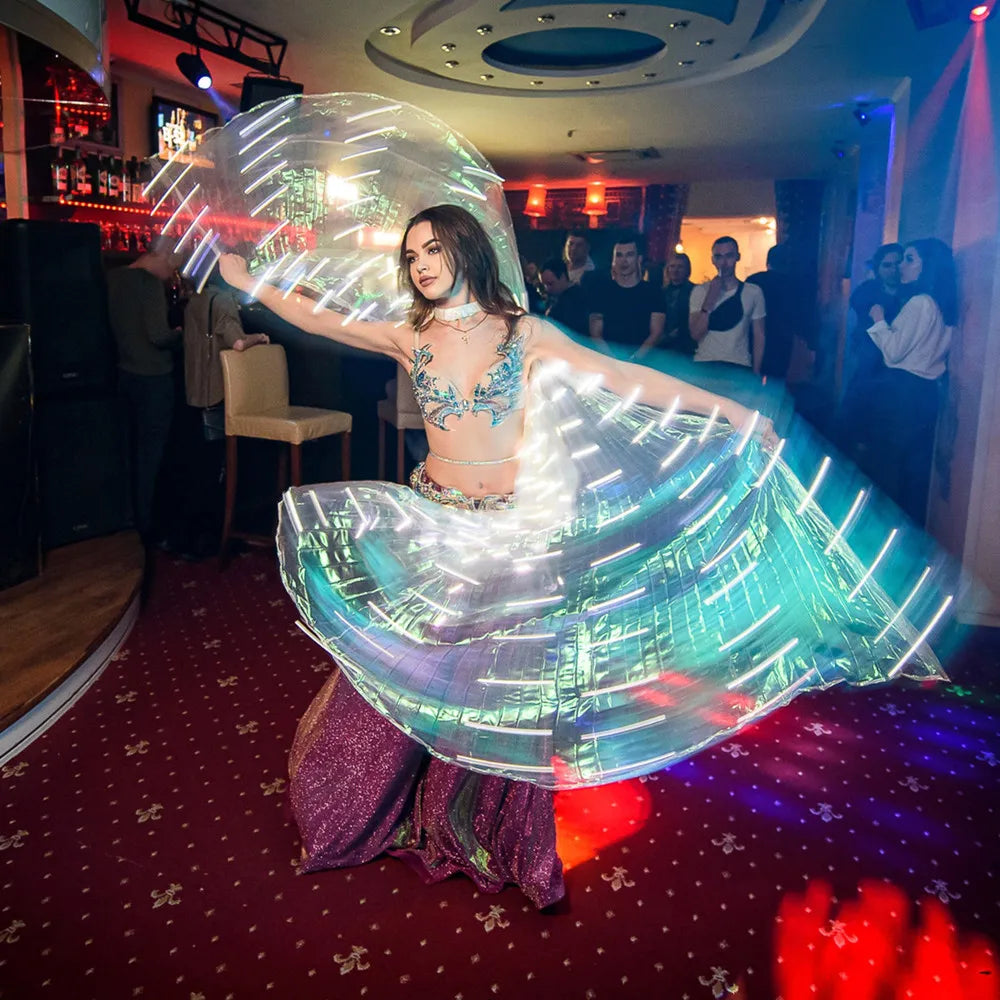 LED Colorful Fairy Wings Butterfly Belly Dancing Costume
