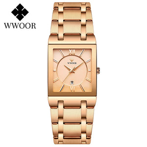 Square Face Roman Numeral Dial Ladies Watch