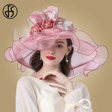 Flower Fascinator Kentucky Derby Wide Brim Church Hat